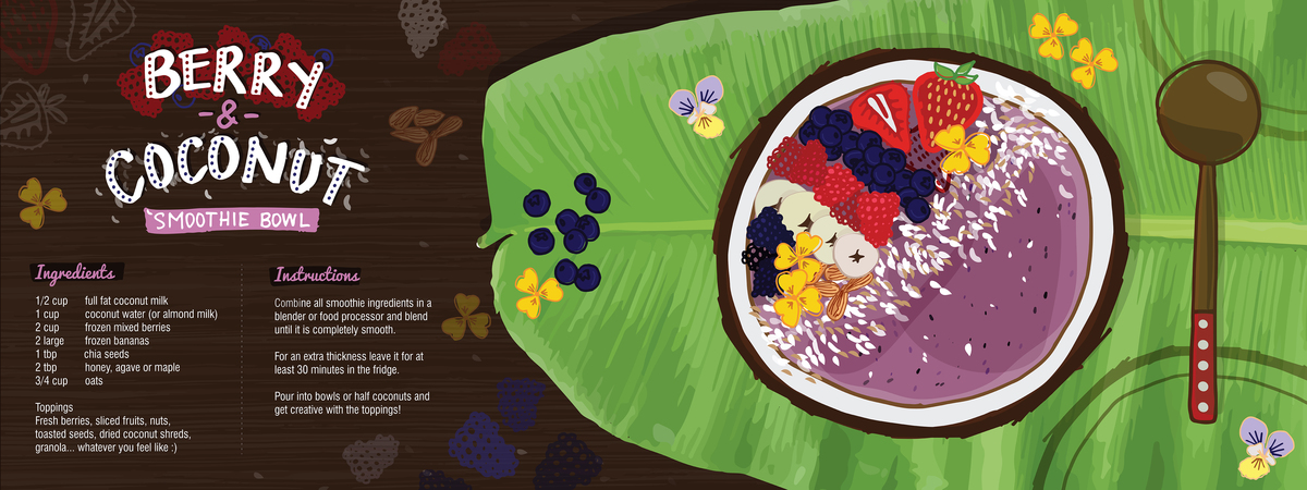Berry & Coconut Smoothie Bowl by Catalina Villa Berry coconut smoothie bowl 4