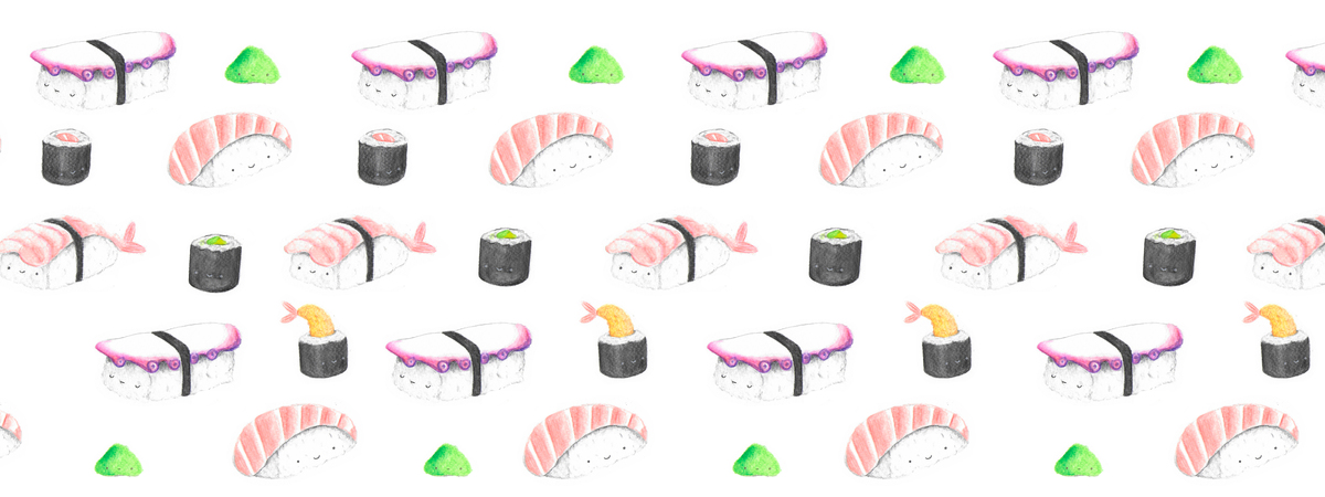 Lovely sushi pattern by Cose illustrate