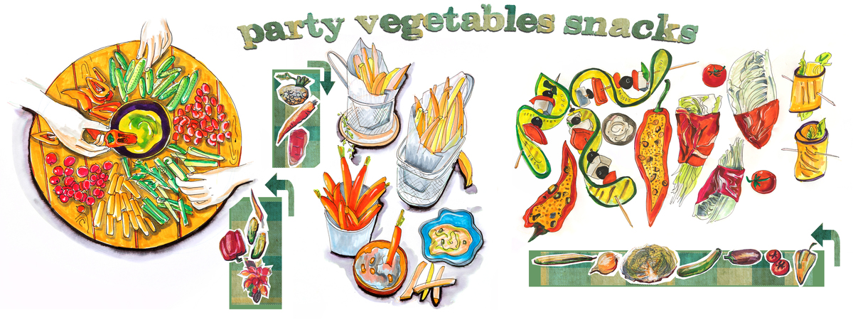 Party vegetables snacks by Ariadna de Raadt