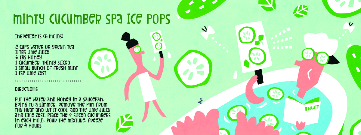 Minty Cucumber Spa Ice Pops by AW Illustrations