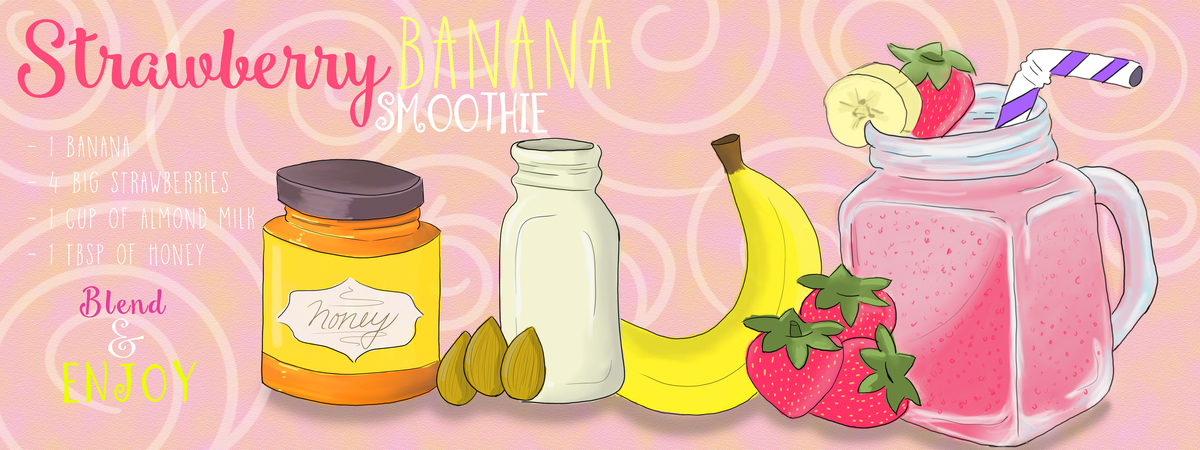 Strawberry Banana Smoothie by Mariana Paredes Bananastrawberry