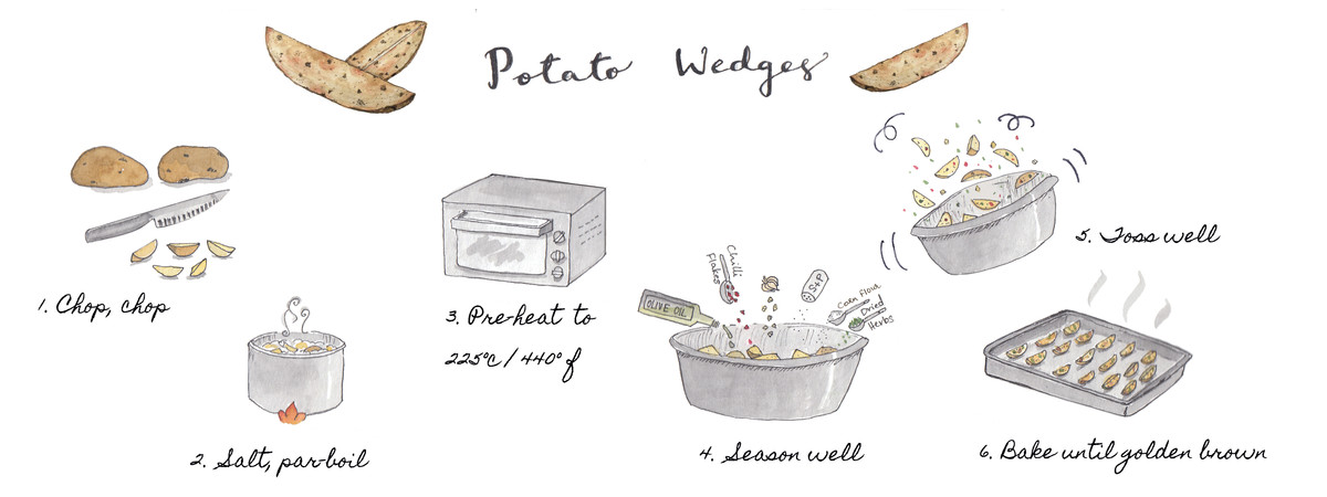 Oven-baked Potato Wedges by Shub (The Hungry Palette)