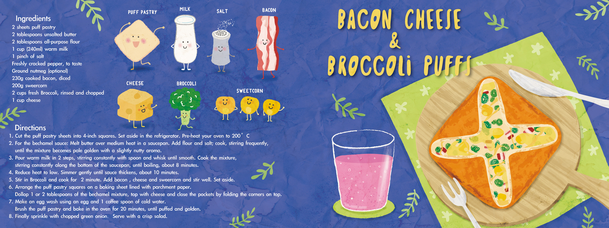 Bacon Cheese & Broccoli Puffs by Chloe Huang
