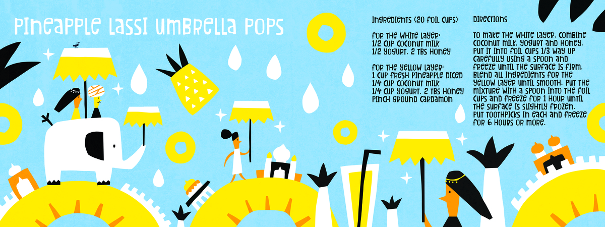 Pineapple Lassi Umbrella ice Pops by AW Illustrations Pineapple lassi