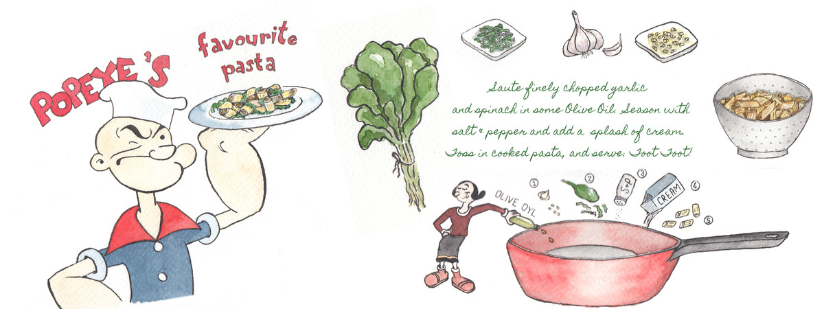 Popeye's favourite pasta by Shub (The Hungry Palette)