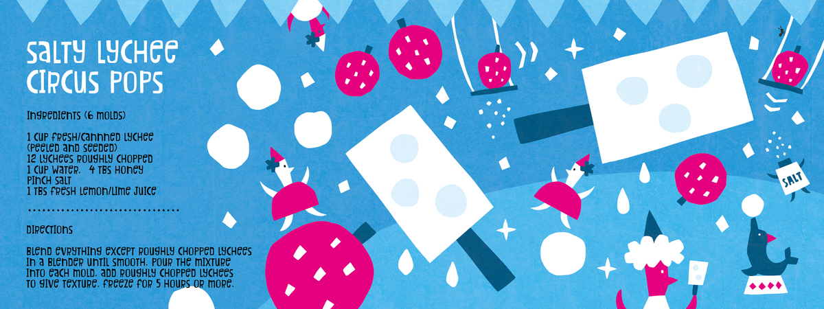 Salty Lychee Circus Pops by AW Illustrations Lychee
