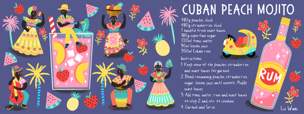 Cuban Peach Mojito by Liv Wan