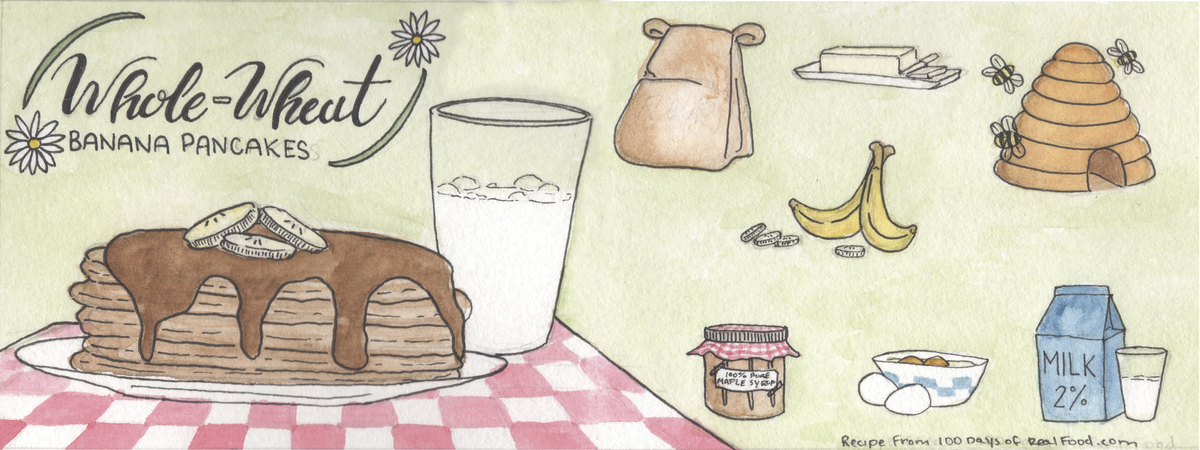 Whole Wheat Banana Pancakes by Mazzi K. Studios Wholewheatbananapancakes