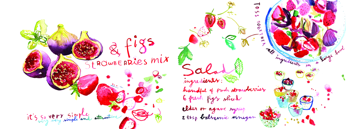 Figs and Strawberries Mix by Meta Wraber