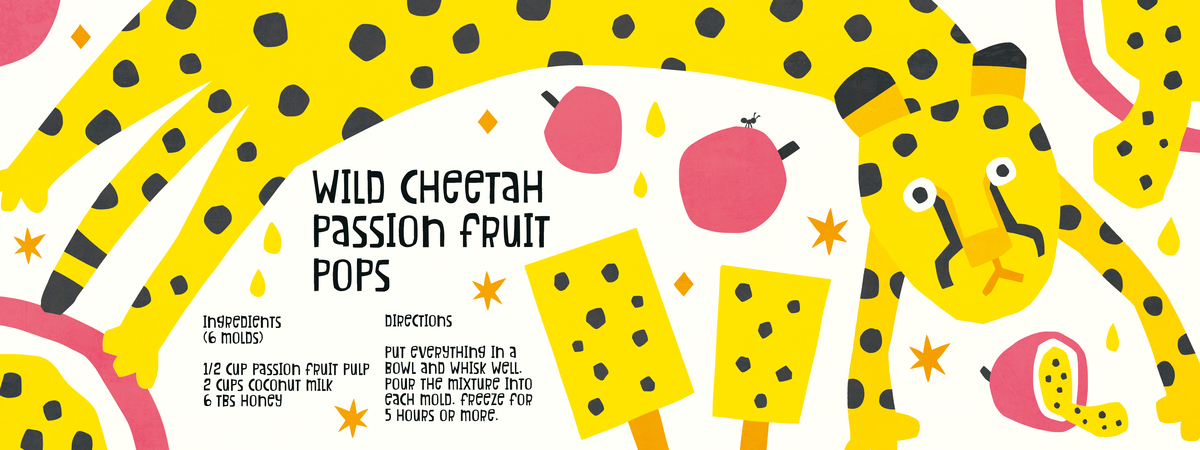 Wild Cheetah Passion Fruit Pops by AW Illustrations