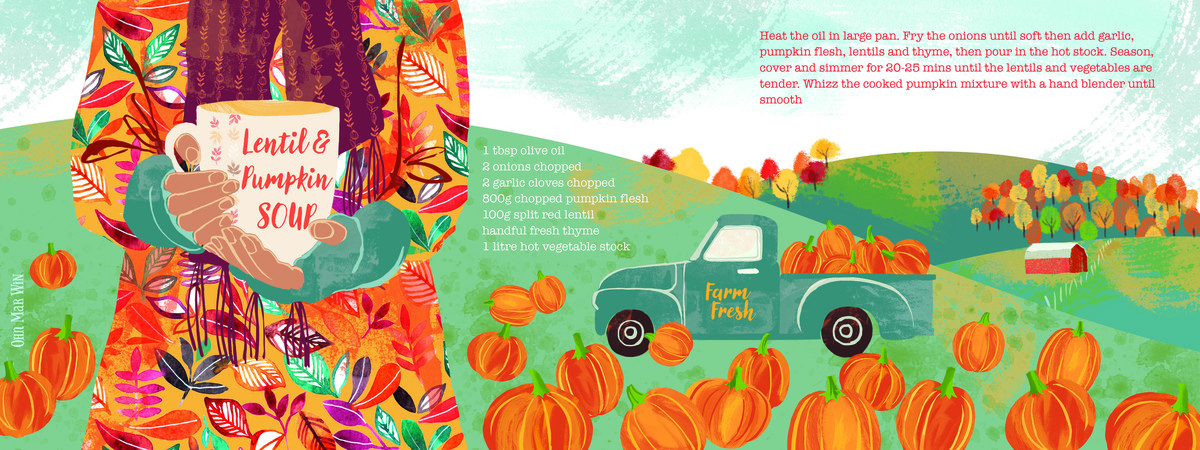 Lentil and Pumpkin Soup by Ohn Mar Win