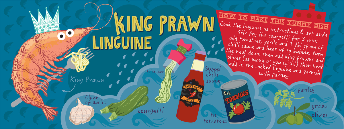 King Prawn Linguine with Courgetti by Kaz Lammie Creative