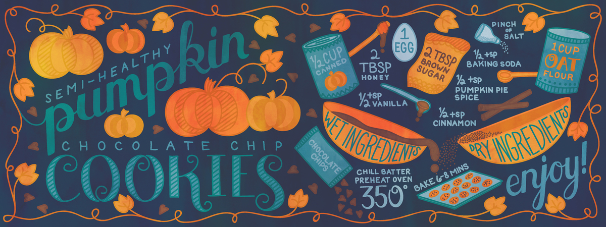 Semi-healthy Pumpkin Chocolate Chip Cookies by Cambria DeLee