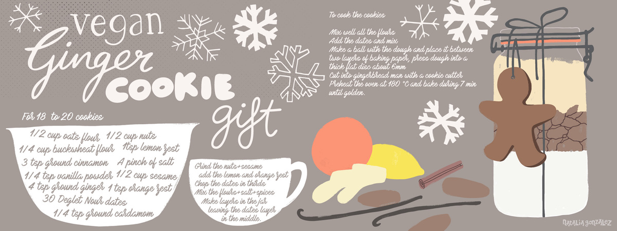 Vegan ginger cookie gift by Natalia González