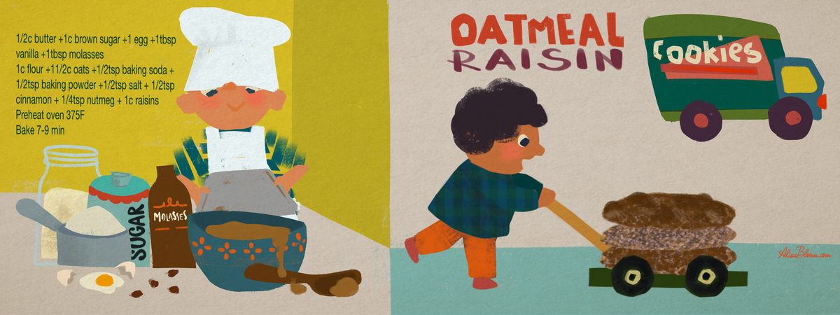 Oatmeal Raisin Cookies by Alisa Bloom Oatmeal raisin cookies illustrated recipe