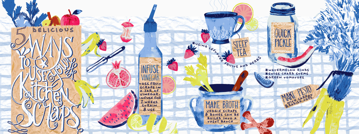 5 Delicious Ways to Use Your Kitchen Scraps by Jen Lindup