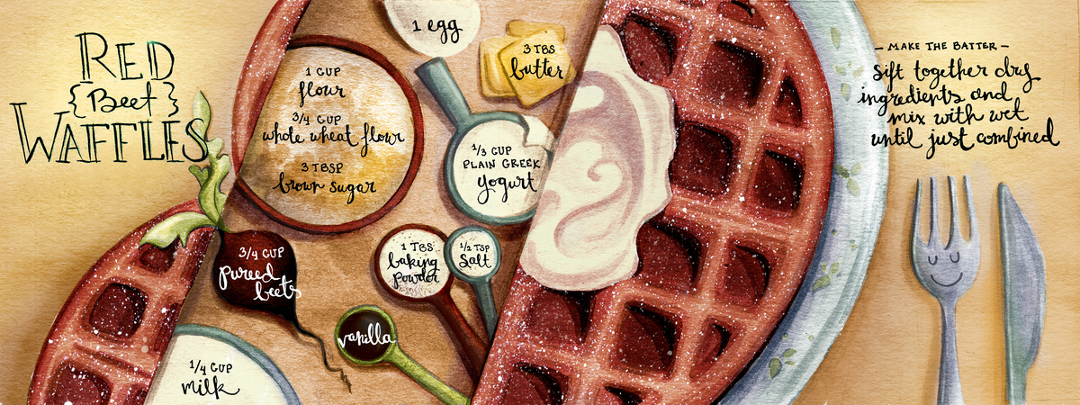 Red Beet Waffles by Jessica Flannery Beet waffles