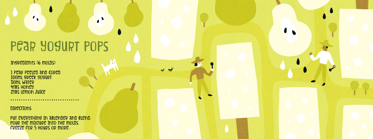Pear Yoghurt Ice Pops by AW Illustrations