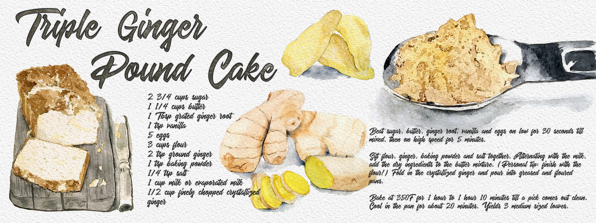 Triple Ginger Pound Cake by Jody Linn Triple ginger pound cake