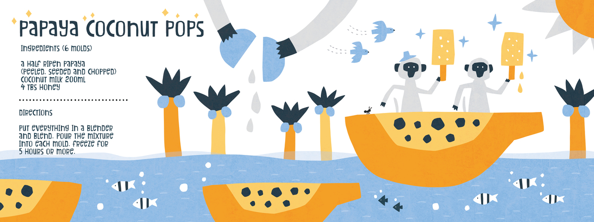 Papaya Coconut Ice Pops by AW Illustrations Papaya