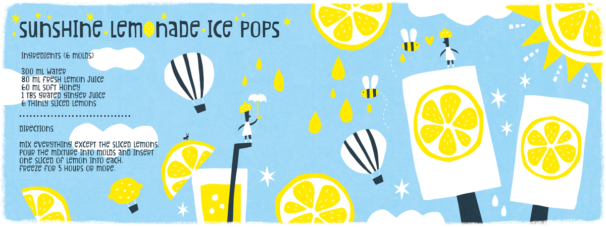 Sunshine Lemonade Ice Pops by AW Illustrations Lemonade