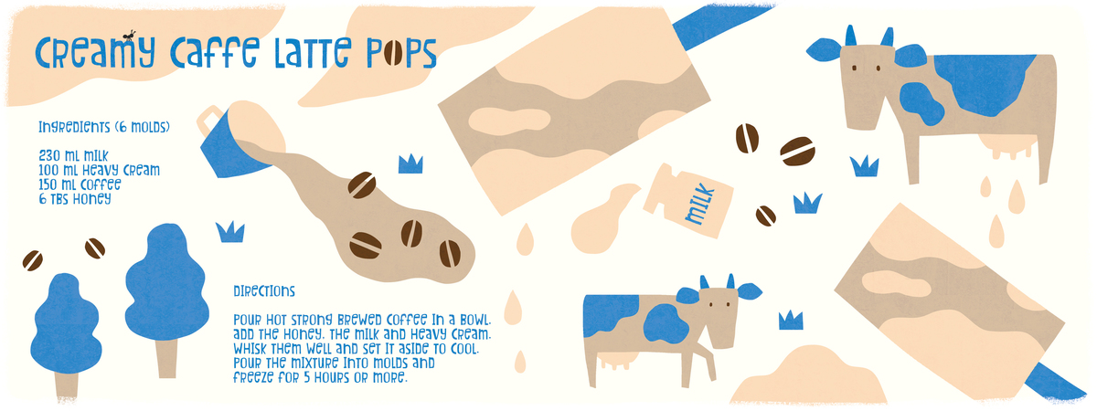 Creamy Caffe Latte Ice Pops by AW Illustrations