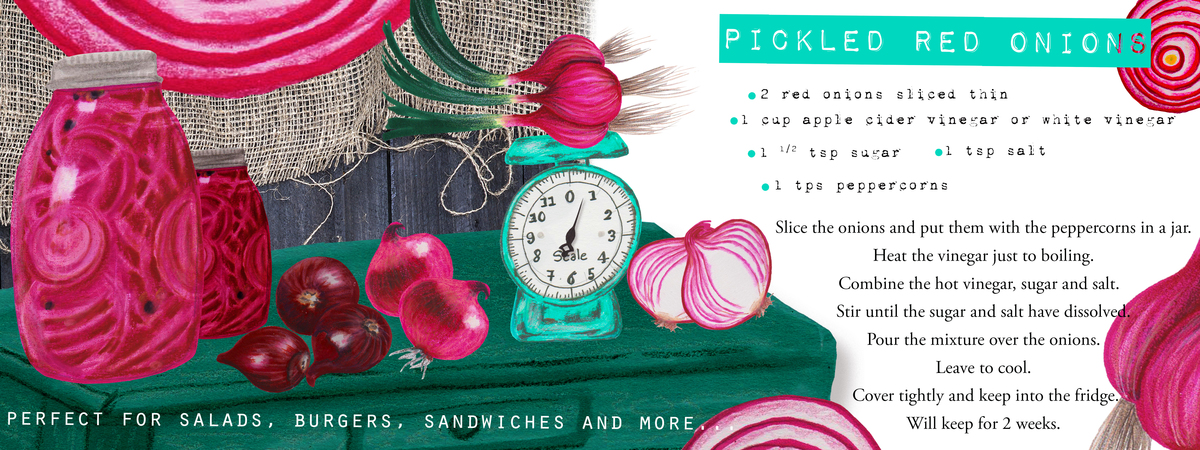 Pickled Red Onions by Patricia Lebedel