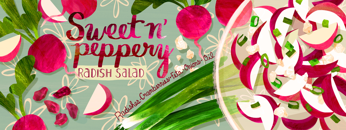 Sweet n' Peppery Radish Salad by Jean Ruth Sweet n' peppery radish salad