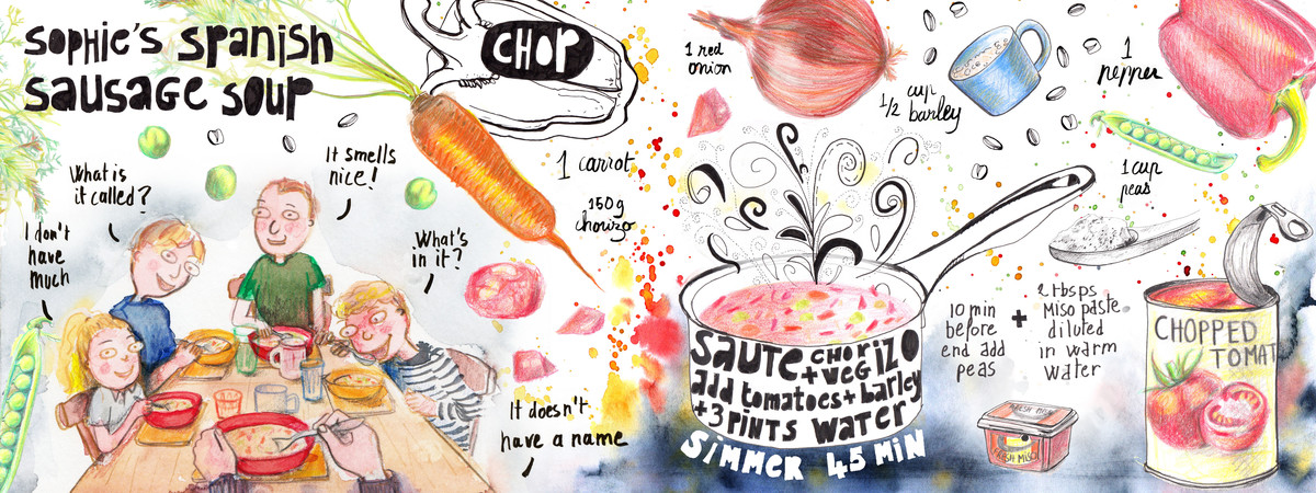 Sophie's Spanish Sausage Soup by Sophie Peanut
