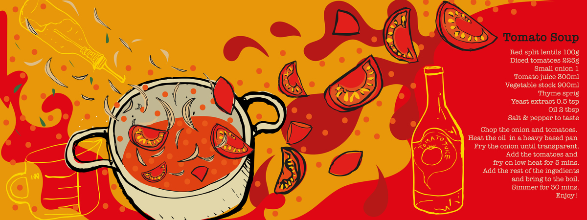 Tomato soup by Amy Hope Amyhope illustration tomato soup