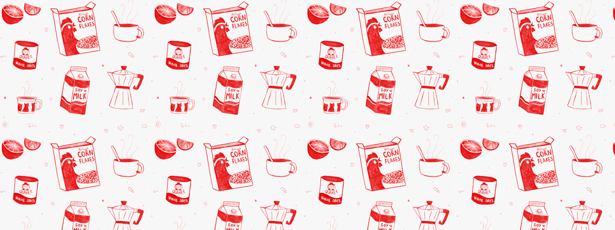 Healthy breakfast pattern by Cose illustrate