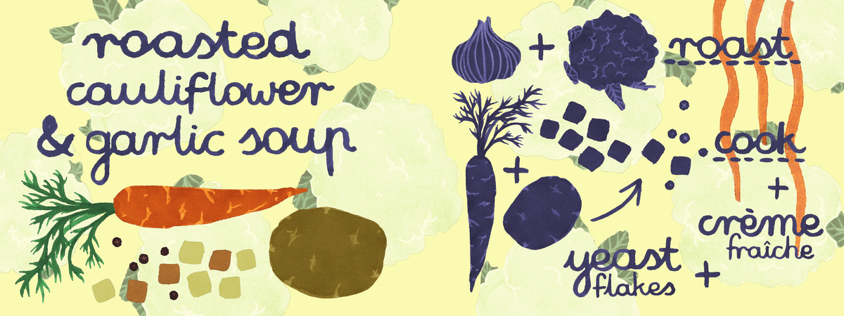 roasted cauliflower and garlic soup by kasia gala