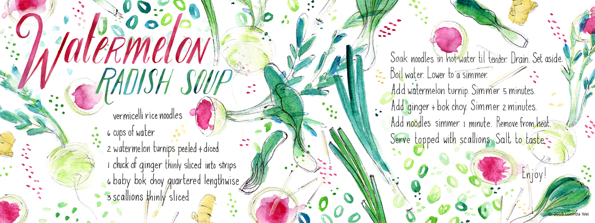 Watermelon Radish Soup by Lucinda Wei