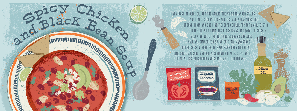 Spicy Chicken and Black Bean Soup by Ruth Hickson