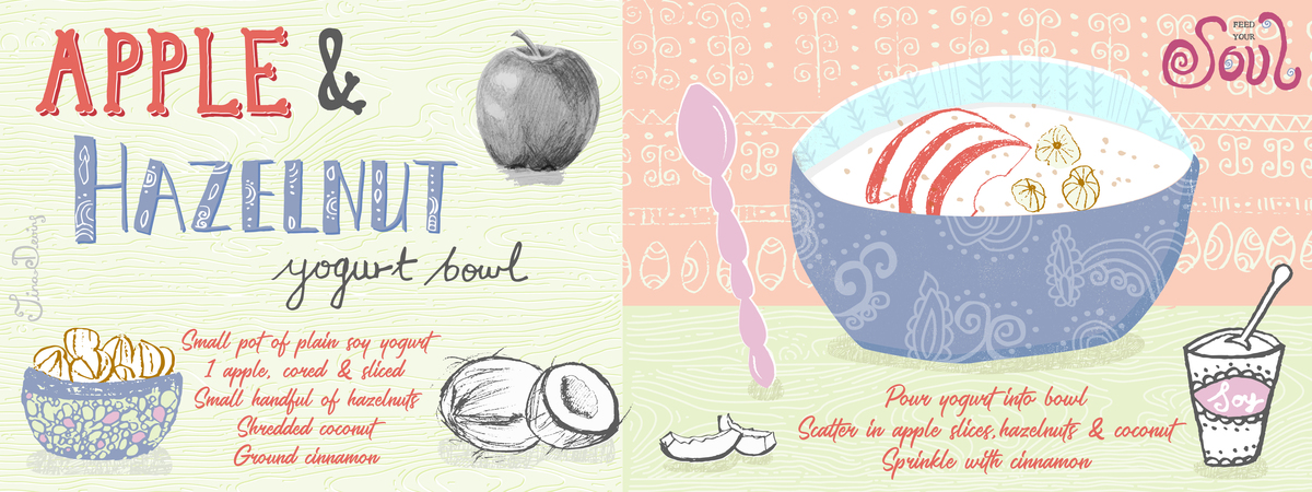 Apple & Hazelnut Yogurt Bowl by Tina Devins Apple hazelnut yogurt bowl tina devins they draw and cook