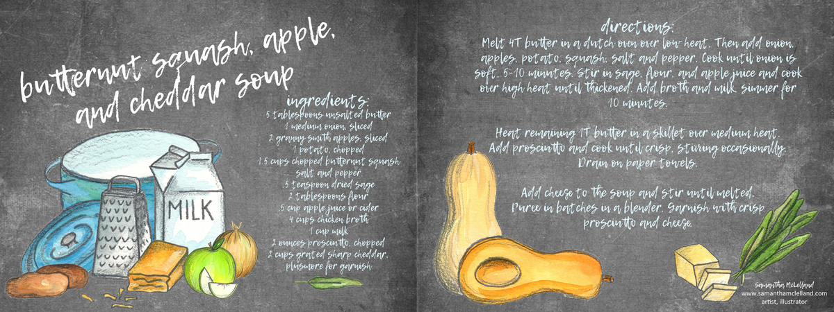 Butternut Squash, Apple, and Cheddar Soup by Samantha McLelland
