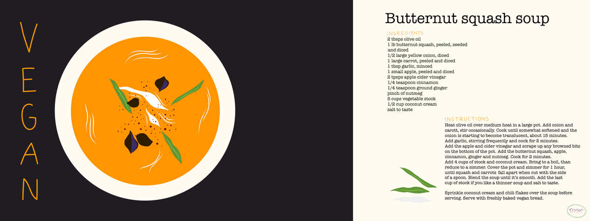Vegan Butternut Squash Soup by Madeleine Wideland
