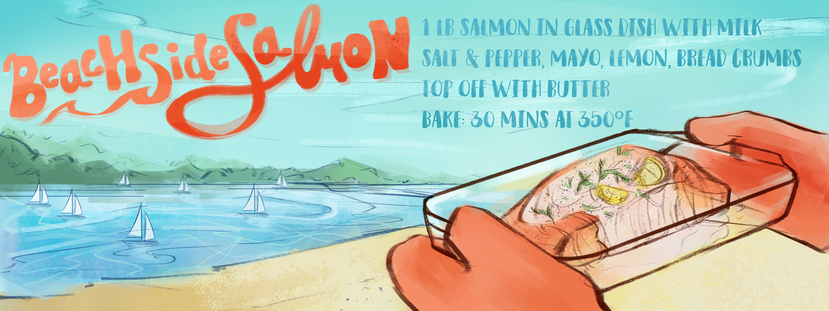 Beach Side Salmon by Mariana Floria Beach side salmon
