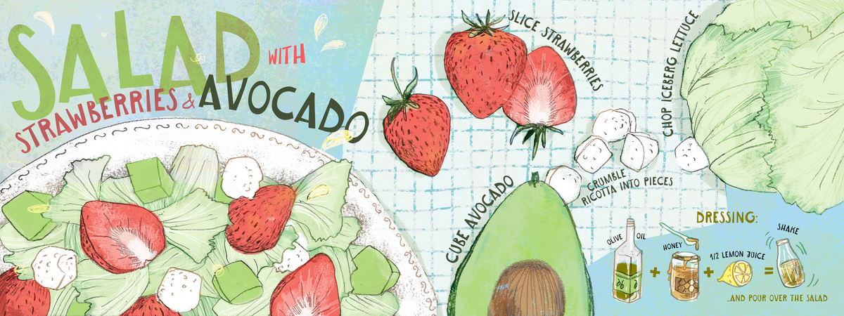 Salad With Strawberries & Avocado by Beata Zurawska