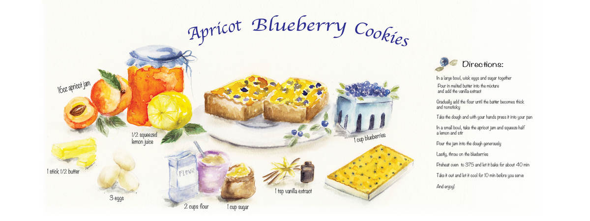 Apricot Blueberry Cookies by Alina Pulbere