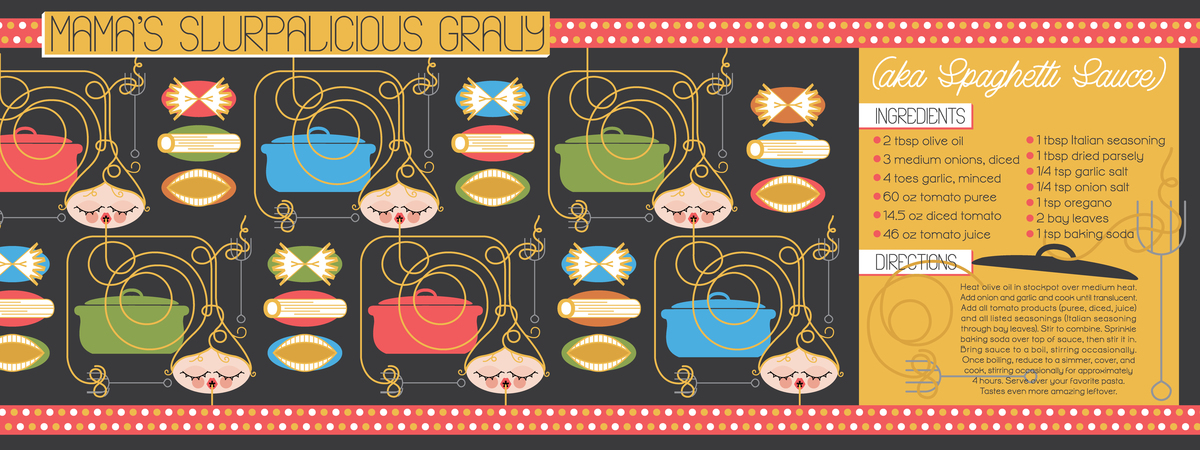 Mama's Slurpalicious Gravy by Tennille Davis Shuster by Tennille Shuster (aka tennillustrator) Theydrawandcookgravy shuster