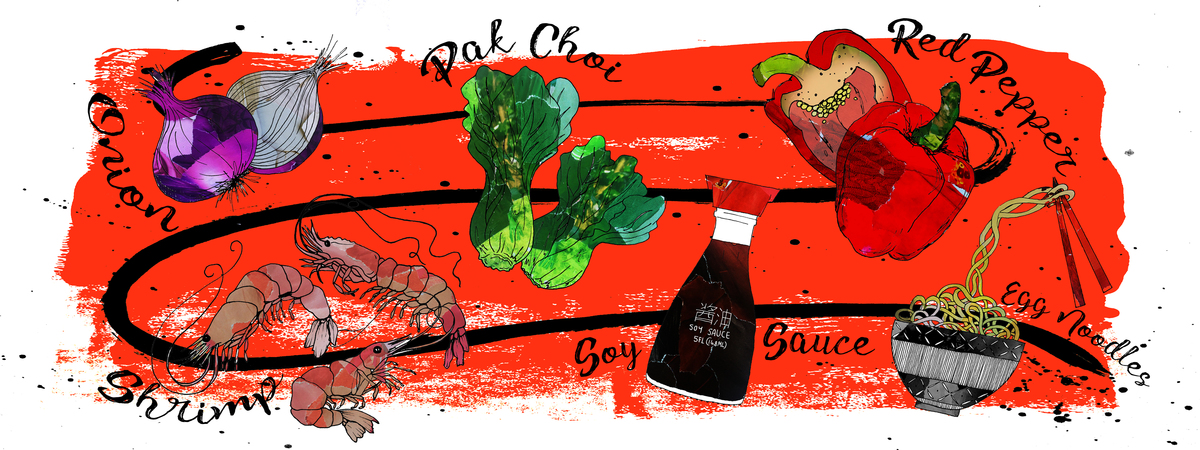Shrimp Noodles by Lucy Chambers They draw cook