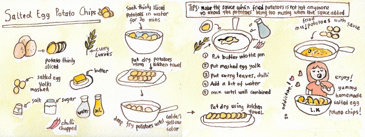 Salted Egg Potato Chips by Lina Kartika