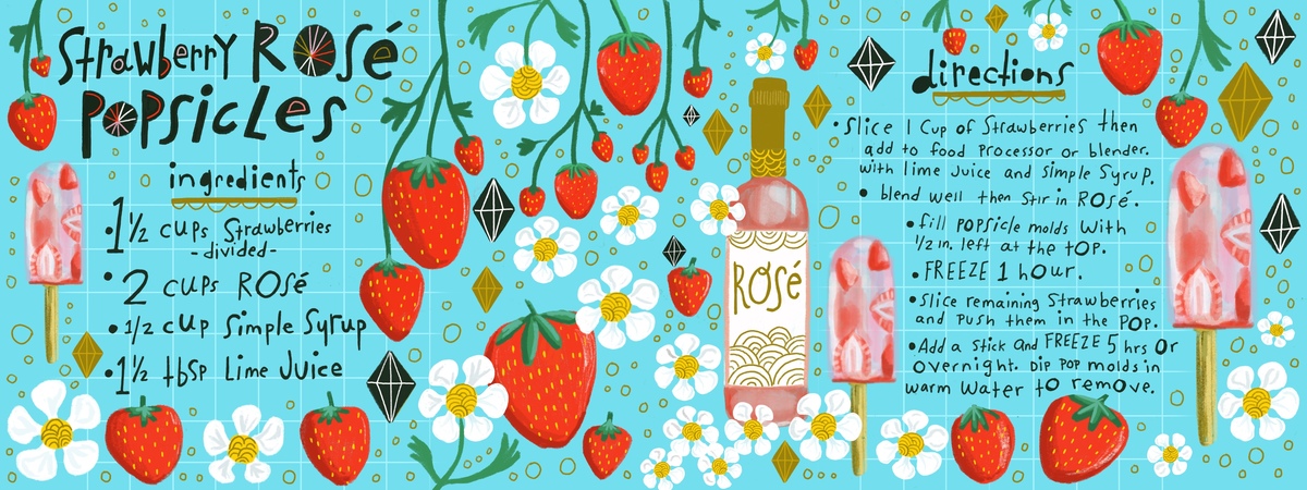 Strawberry Rose Popsicles by Sandie Sonke Strawberry rose pops
