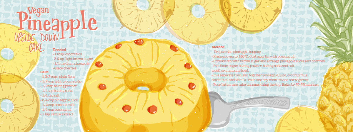 Vegan Pineapple Upside Down Cake by Sam Bull Pineapple upside down recipe final 01