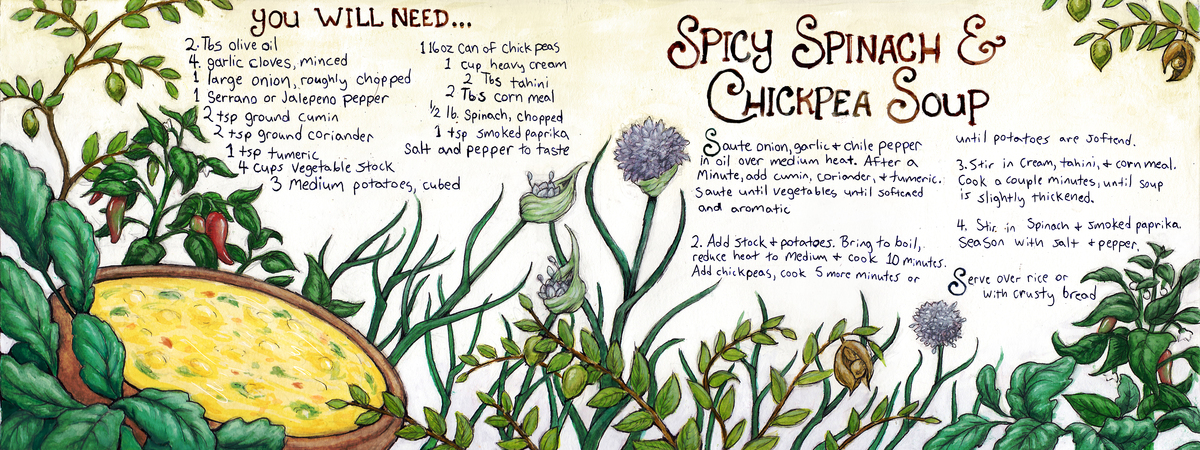 Spicy Spinach and Chickpea Soup by Lindsay Schmitt