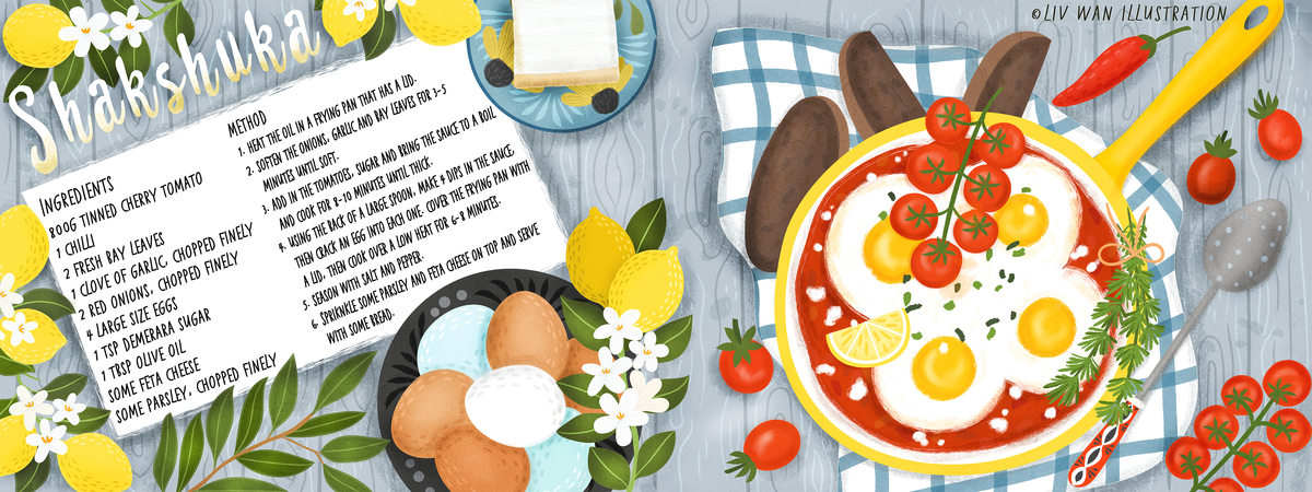 Shashuka Turkish Style Baked Eggs by Liv Wan