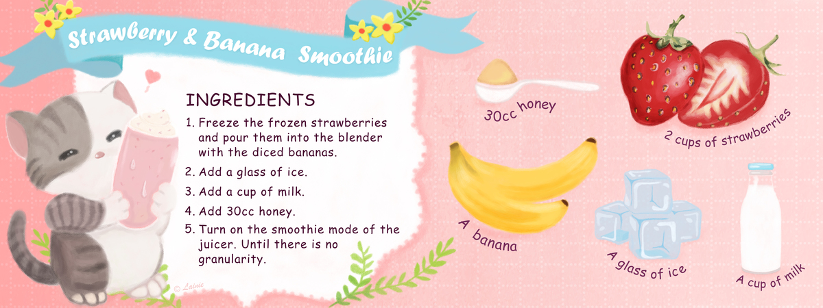 Strawberry & Banana Smoothie by Lainie Lainie strawberry bananasmoothie