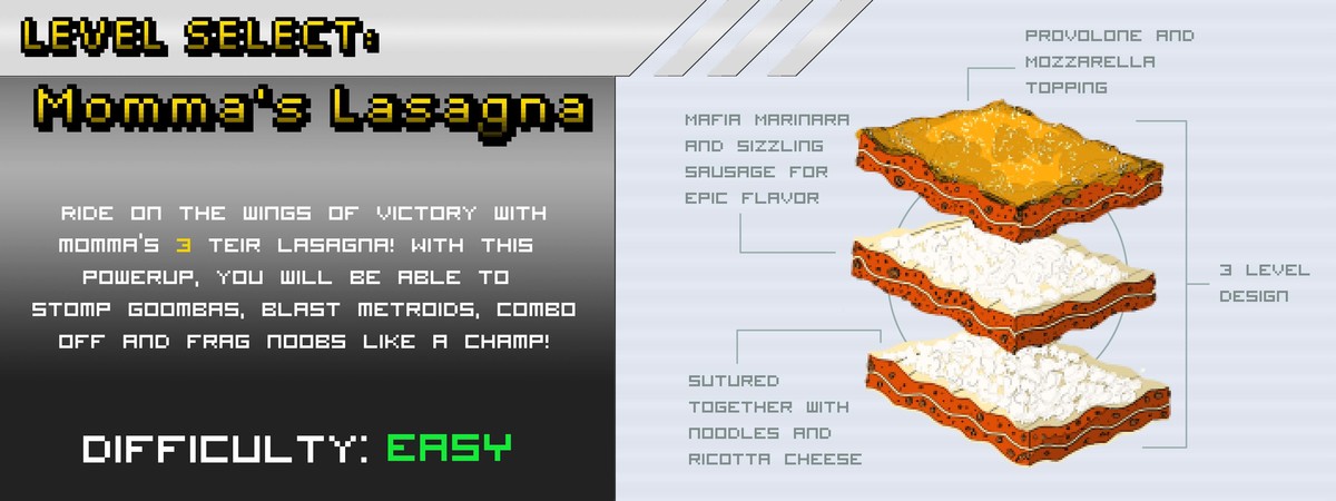 Level Select: Momma's Lasagna by Gordon Polglase