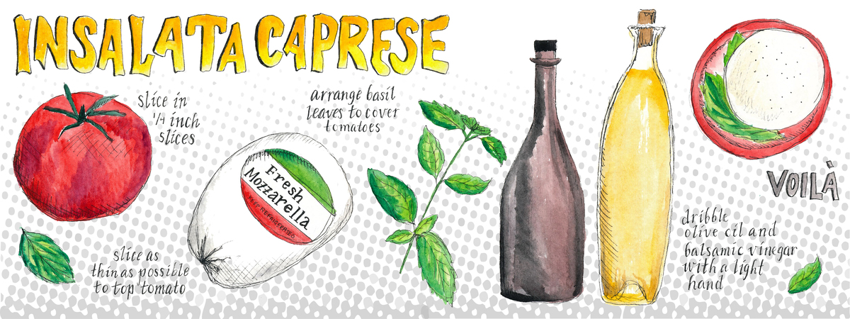 Insalata Caprese by Lines and Letters Art